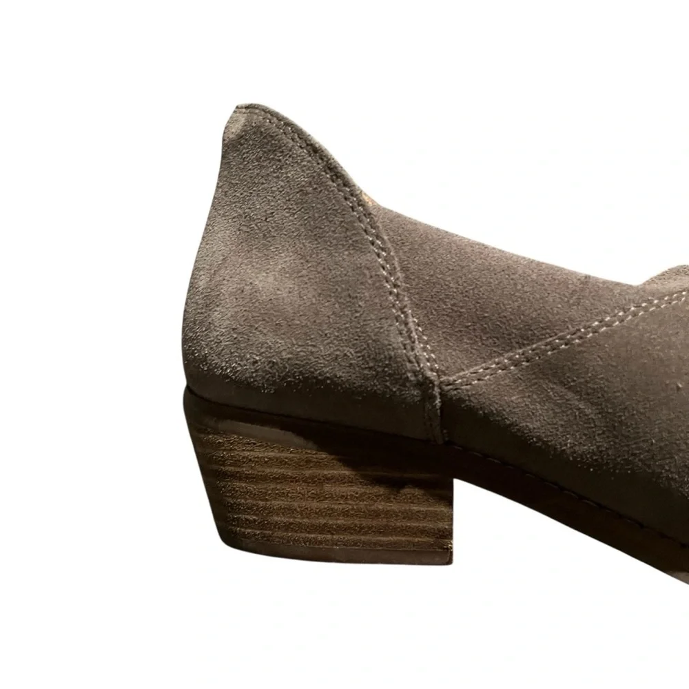 Lucky Brand Fahmida Women’s Leather Ankle Booties Pull On Block Heel Size 8.5
